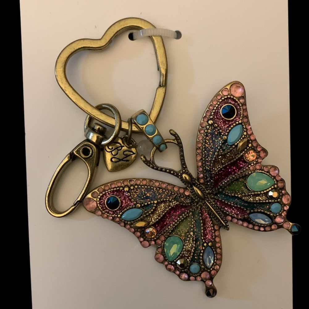 Betsey Johnson jeweled butterfly key fob or bag charm. NWT - Picture 2 of 6